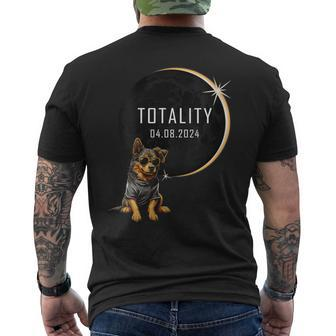 Dog Total Solar Eclipse 2024 Totality Dog Glasses Men's T-shirt Back Print - Monsterry DE