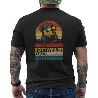 Dog Vintage Best Rottweiler Dad Ever Rottweiler Dog Lover Mens Back Print T-shirt | Mazezy