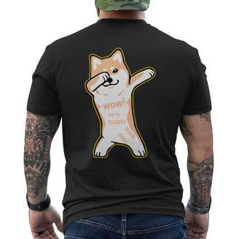 Doge Meme Dabbing Shiba Inu Dab Dog Men's T-shirt Back Print - Monsterry CA
