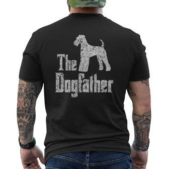 The Dogfather Airedale Terrier Silhouette Dog Mens Back Print T-shirt | Mazezy