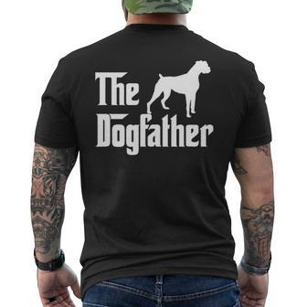 The Dogfather Boxer Dog Lover Gif For Men Dad Men's T-shirt Back Print | Mazezy