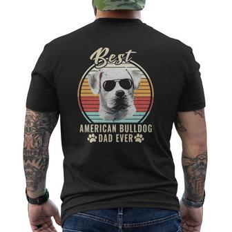 Dogs Best American Bulldog Dad Ever Retro Dog Mens Back Print T-shirt | Mazezy