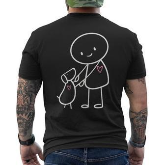 Dogs Stick Figures Dog Owners Dogs Walk The Dog Men's T-shirt Back Print - Monsterry CA