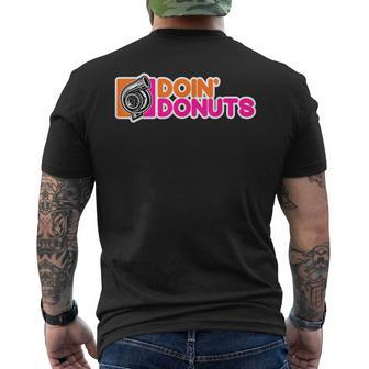 Doin' Donuts Racing & Drift Car Enthusiast Cool Men's T-shirt Back Print - Seseable