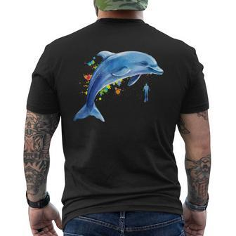 Dolphin Diver Whales Tümmler Dolphin T-Shirt mit Rückendruck - Seseable