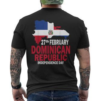 Dominican Independence Day Dominican Republic Flag And Map Men's T-shirt Back Print - Seseable