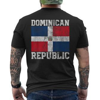 Dominican Republic Flag Family Pride Country Vintage Men's T-shirt Back Print - Monsterry