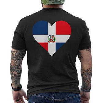 Dominican Republic Flag Heart Dominican Republic Men's T-shirt Back Print - Monsterry