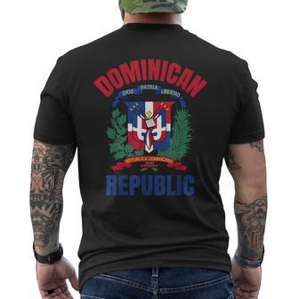 Dominican Republic Flag National Emblem Republica Dominicana Men's T-shirt Back Print - Monsterry