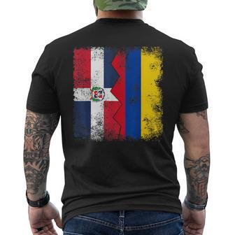 Dominican Republic Roots Half Colombian Flag Colombia Men's T-shirt Back Print - Monsterry DE
