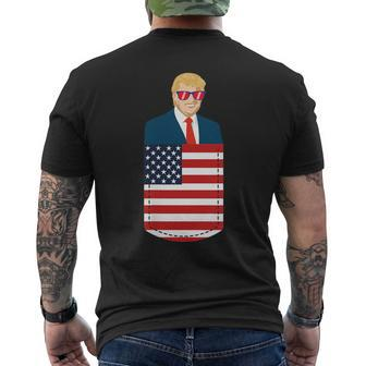 Donald Trump Pocket 2020 Election Usa Maga Republican Men's T-shirt Back Print - Monsterry