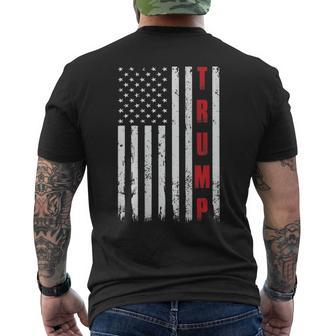 Donald Trump Usa President Vintage Flag On Back Men's T-shirt Back Print - Monsterry AU