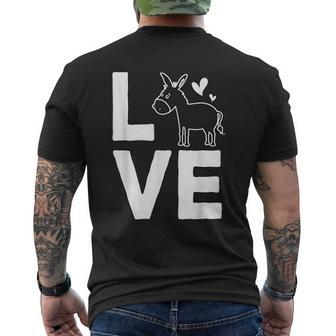 Donkey Love Cute Donkey Animal Outfit Mens Back Print T-shirt - Seseable