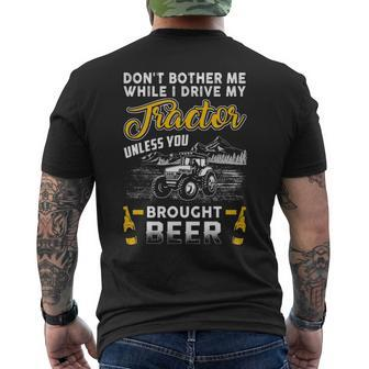 Don't Bother Me While I'm Driving Tractor Men's T-shirt Back Print | Mazezy