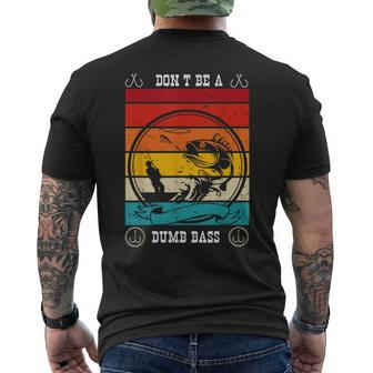 Don't Be A Dumb Bass Fisher Man Outfit & Hmour Father's Day Men's T-shirt Back Print - Seseable