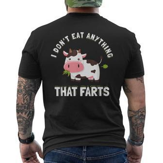 I Don't Eat Anything That Farts Vegan & Vegetarian Men's T-shirt Back Print - Monsterry CA