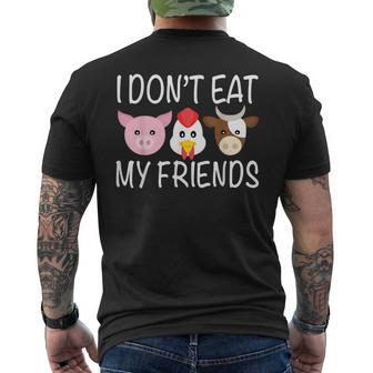 I Don't Eat My Friends Vegetarian Vegan Men's T-shirt Back Print - Monsterry
