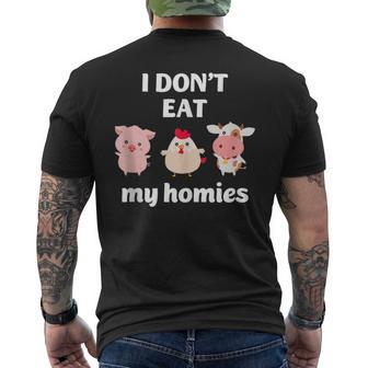I Don't Eat My Homies Amazing Vegan Men's T-shirt Back Print - Monsterry UK