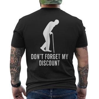 Don't Forget My Discount Old People Gag Mens Back Print T-shirt - Thegiftio UK