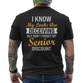 Don't Forget My Senior Discount Old People Men's T-shirt Back Print - Thegiftio