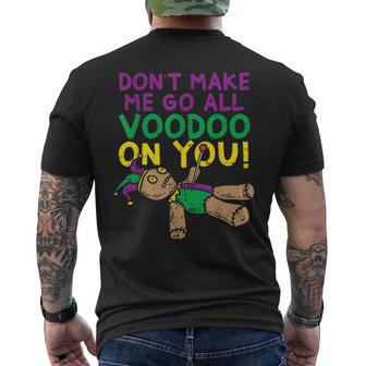 Don't Make Me Go Voodoo On You Mardi Gras Carnival Men's T-shirt Back Print - Monsterry