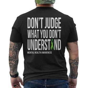 Don't Judge What You Dont Understand Mental Health Awareness Men's T-shirt Back Print - Seseable