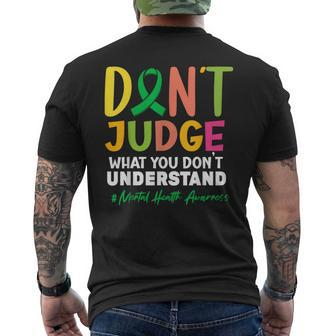 Don't Judge What You Don't Understand Mental Health Ribbon Men's T-shirt Back Print | Mazezy UK