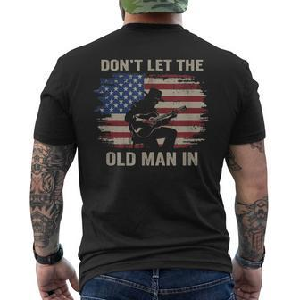 Don't Let The Old Man In Cowboy Us Flag Men's T-shirt Back Print | Mazezy