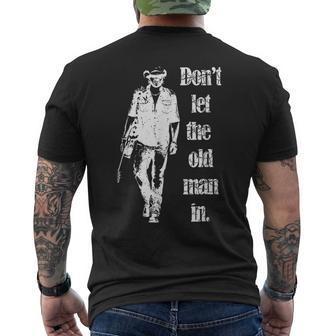 Don't Let The Old Man In Vintage Walking With A Guitar Men's T-shirt Back Print | Seseable UK
