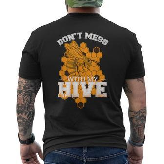 Don't Mess With My Hive Beekeeping Beekeeper Beehive Men's T-shirt Back Print - Thegiftio UK