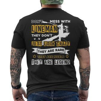 Don't Mess With Lineman Men's T-shirt Back Print | Mazezy