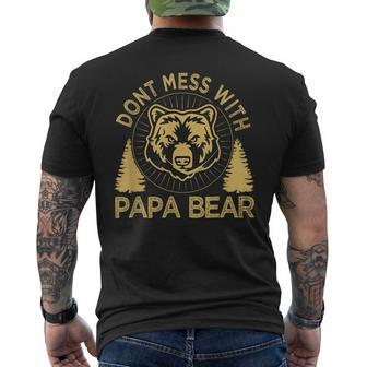 Don't Mess With Papa Bear Dad Father's Day Quote Camper Camp Men's T-shirt Back Print - Thegiftio UK