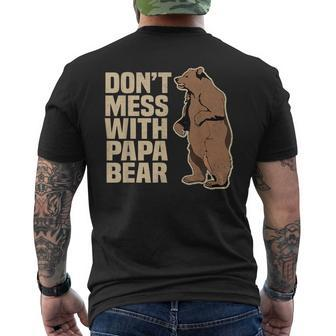 Don't Mess With Papa Bear Family Matching Father's Day Men's T-shirt Back Print - Monsterry