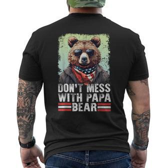 Don't Mess With Papa Bear Sunglasses Papa Bear Father's Day Men's T-shirt Back Print - Monsterry