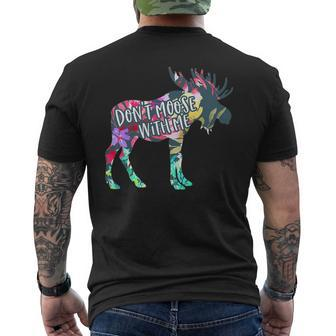 Don't Moose With Me Colorful Moose Wildlife Animal Men's T-shirt Back Print - Monsterry CA