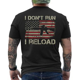 I Don't Run I Reload Ar15 Vintage Usa Flag Gun Men's T-shirt Back Print - Monsterry CA