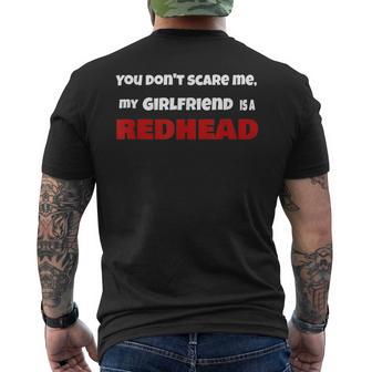 You Dont Scare Me My Girlfriend Is A Redhead Ginger Pride Men's T-shirt Back Print - Monsterry CA