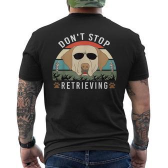 Don't Stop Retrieving Golden Dog Retriever Retro Vintage Men's T-shirt Back Print - Monsterry CA