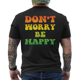 Don't Worry We Be Happy Retro Reggae Rasta Rastafari Jamaica Men's T-shirt Back Print - Monsterry CA