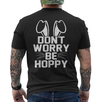 Don't Worry Be Hoppy Easter Bunny Men's T-shirt Back Print | Mazezy