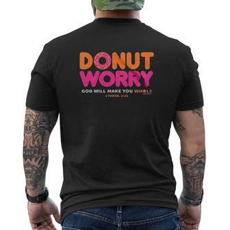 Donut Worry Mens Back Print T-shirt - Thegiftio UK