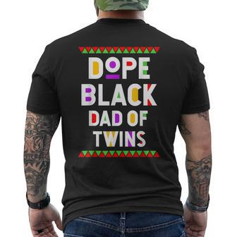 Dope Black Dad Of Twins African American Black History Month Men's T-shirt Back Print - Monsterry AU