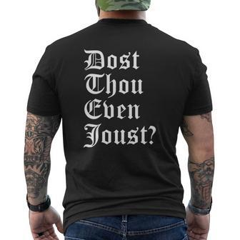 Dost Thou Even Joust Ren Faire Costume Mens Back Print T-shirt | Mazezy