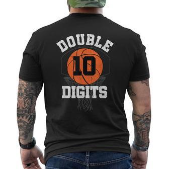 Double Digits Birthday Decorations Boy 10Th Basketball Bday Men's T-shirt Back Print - Monsterry DE