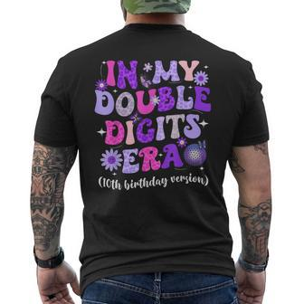 In My Double Digits Era Retro 10 Year Old 10Th Birthday Girl Men's T-shirt Back Print | Mazezy