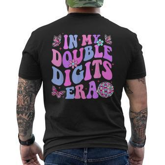 In My Double Digits Era Retro 10 Year Old 10Th Birthday Girl Men's T-shirt Back Print - Seseable