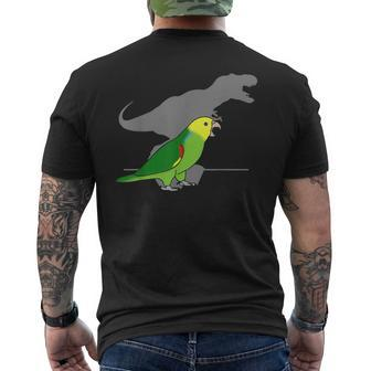 Double Yellow Headed Amazon T-Rex Birb Memes Dinosaur Parrot Mens Back Print T-shirt - Thegiftio UK
