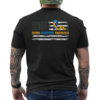 Down Right Perfect World Down Syndrome Awareness Day 3 21 Men's T-shirt Back Print | Mazezy