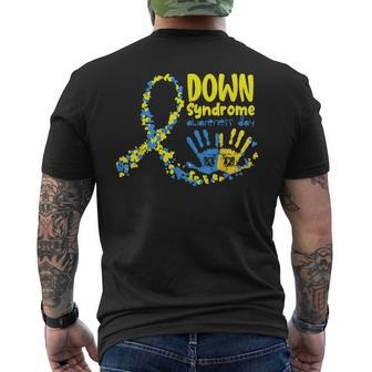 Down Syndrome Awareness Day Ribbon Down Syndrome Acceptance Men's T-shirt Back Print - Monsterry AU