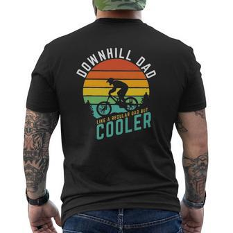 Downhill Dad Like A Regular Dad But Cooler Mountain Biking Mens Back Print T-shirt | Mazezy